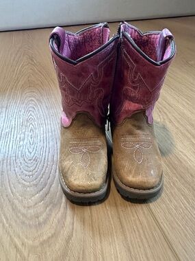 Smoky Mountain Boots Kids Pink and Brown Western Cowboy Boots